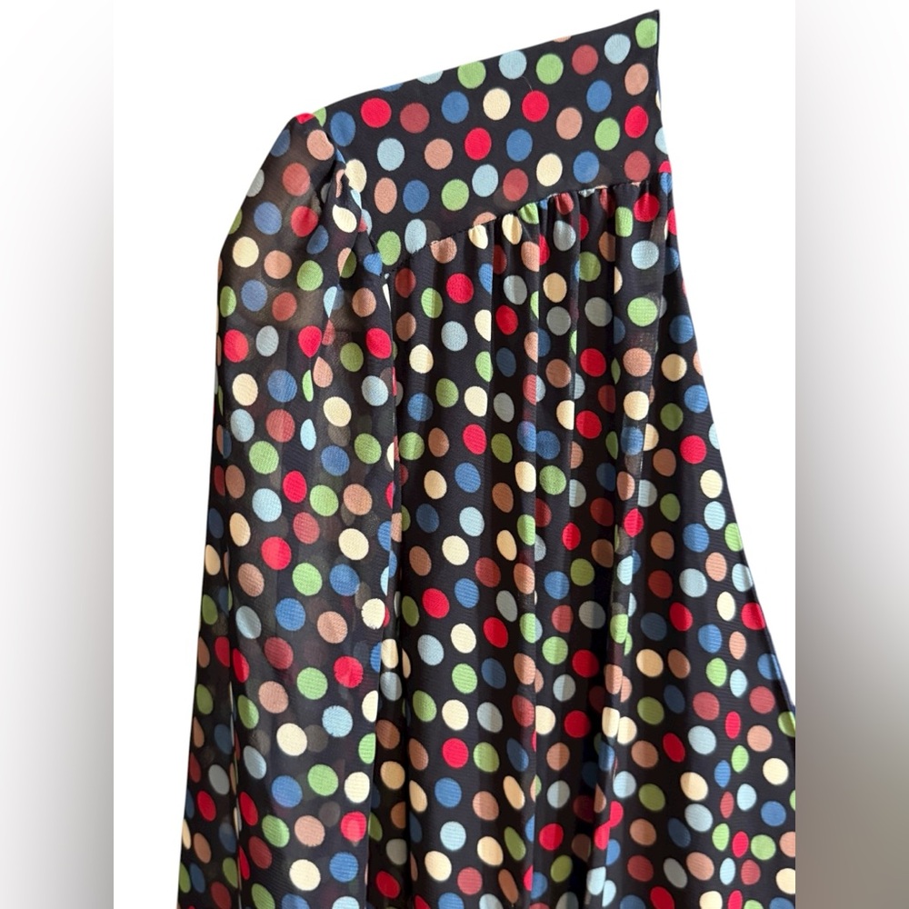 Betsey Johnson Wrap Dress Womens Size 10 Polka Dots High Low Hem‎ Sleeve Tie NEW - Picture 11 of 14